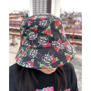 画像4: CYPRESS HILL / Skull & Roses Pattern バケットハット BLACK