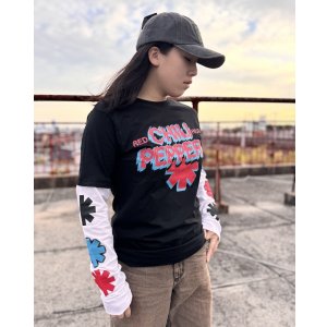 画像2: 送料無料 RED HOT CHILI PEPPERS / Shock Logo 長袖Tシャツ BLACK/WHITE