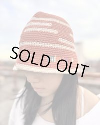 送料無料 minos / Crochet バケットハット CORAL