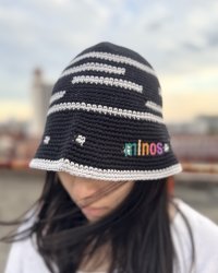 送料無料 minos / Crochet バケットハット BLACK