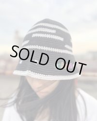 送料無料 minos / Crochet バケットハット BLACK