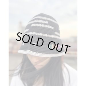 画像1: 送料無料 minos / Crochet バケットハット BLACK