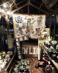 送料無料 スペシャルアイテム 送料無料 OPIE ORTIZ x BALL&CHAIN Special Collaboration TATTOO FLASH CLOTH