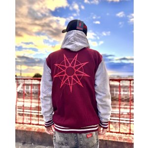 画像1: 送料無料 SLIPKNOT / 9-Point Star ジャケット MAROON / GREY