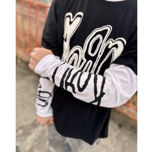 画像6: 送料無料 KORN / Metallic Logo 長袖Tシャツ BLACK / WHITE