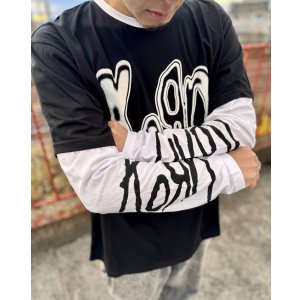 画像4: 送料無料 KORN / Metallic Logo 長袖Tシャツ BLACK / WHITE