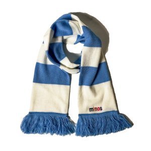 画像1: 送料無料 minos / minos STRIPE MUFFLER マフラー BLUE