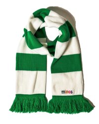 送料無料 minos / minos STRIPE MUFFLER マフラー GREEN