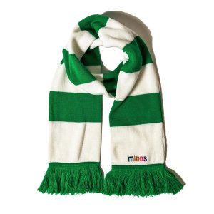 画像1: 送料無料 minos / minos STRIPE MUFFLER マフラー GREEN