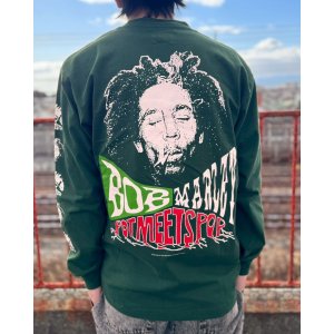 画像11: 送料無料 Lラスト1枚で終了 BOB MARLEY x POT MEETS POP / Uprising 長袖Tシャツ フォレストグリーン