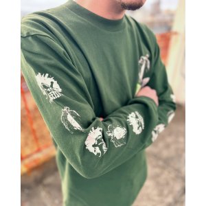 画像7: 送料無料 Lラスト1枚で終了 BOB MARLEY x POT MEETS POP / Uprising 長袖Tシャツ フォレストグリーン