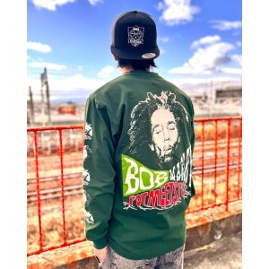 画像9: 送料無料 Lラスト1枚で終了 BOB MARLEY x POT MEETS POP / Uprising 長袖Tシャツ フォレストグリーン