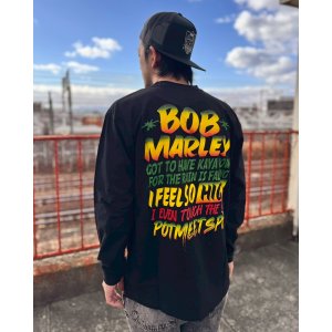 画像7: 送料無料 XLラスト3枚で終了 BOB MARLEY x POT MEETS POP /  I Feel So High 長袖Tシャツ ブラック