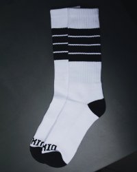 DIXXON FLANNEL CO / Athletic Stripes Premium クルーソックス WHITE / BLACK