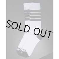 ラスト1足で終了 DIXXON FLANNEL CO / Athletic Stripes Premium クルーソックス WHITE / BLACK