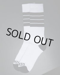 ラスト1足で終了 DIXXON FLANNEL CO / Athletic Stripes Premium クルーソックス WHITE / BLACK