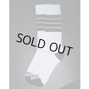 画像1: ラスト1足で終了 DIXXON FLANNEL CO / Athletic Stripes Premium クルーソックス WHITE / BLACK