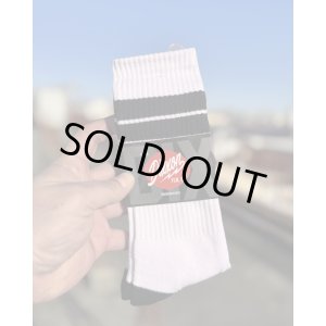 画像2: ラスト1足で終了 DIXXON FLANNEL CO / Athletic Stripes Premium クルーソックス WHITE / BLACK