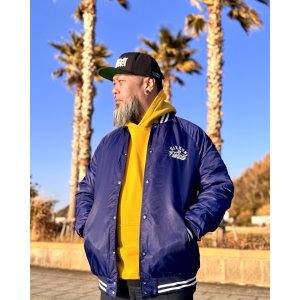 画像2: 送料無料 DIXXON FLANNEL CO / PASTIME 中綿ナイロン スタジアムジャケット BLUE