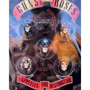 画像2: GUNS N' ROSES / APPETITE SKULLS ピンバッジセット 5個入り