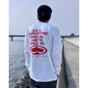 画像1: Mサイズラスト1枚で終了 SRH / Since 91 長袖Tシャツ WHITE