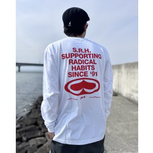画像2: Mサイズラスト1枚で終了 SRH / Since 91 長袖Tシャツ WHITE