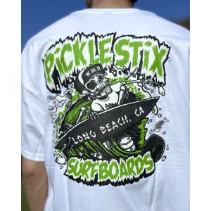 画像2: 送料無料 BALL&CHAIN別注 PICKLE STIX SURFBOARDS / Biohazard Tシャツ ホワイト