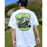 送料無料 L,XLサイズラスト2枚ずつで終了 BALL&CHAIN別注 PICKLE STIX SURFBOARDS / Biohazard Tシャツ ホワイト
