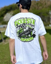 送料無料 L,XLサイズラスト2枚ずつで終了 BALL&CHAIN別注 PICKLE STIX SURFBOARDS / Biohazard Tシャツ ホワイト