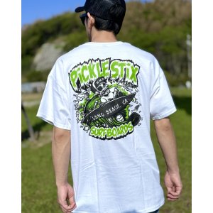 画像1: 送料無料 BALL&CHAIN別注 PICKLE STIX SURFBOARDS / Biohazard Tシャツ ホワイト