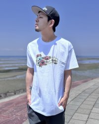 "OPIE ORTIZ x BALL&CHAIN" / Skull & Rose コラボTシャツ ホワイト