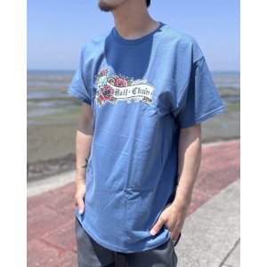 画像2: "OPIE ORTIZ x BALL&CHAIN" / Skull & Rose コラボTシャツ インディゴブルー