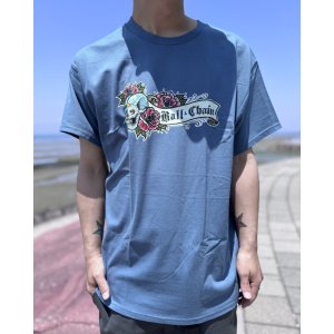 画像3: "OPIE ORTIZ x BALL&CHAIN" / Skull & Rose コラボTシャツ インディゴブルー