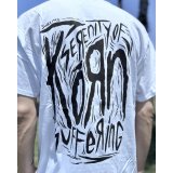 送料無料 KORN / Scratched Type Tシャツ ホワイト