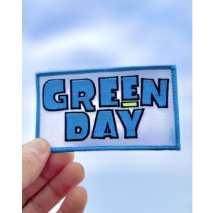画像1: GREEN DAY / Blue Cartoon Stacked Logo ワッペン (Copyright 2001)