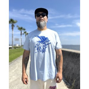 画像5: オーピーさん直買付アイテム 送料無料 DGWD / BLUE DAGGER OWL 半袖Tシャツ ライトブルー Artwork by MR. LEE