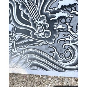 画像2: オーピーさん直買付アイテム 20枚限定 OPIE ORTIZ Original Flash Poster / Fly Skull Sun