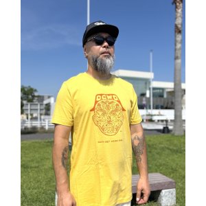 画像3: オーピーさん直買付アイテム 送料無料 DGWD / MAIZE MAN FACE 半袖Tシャツ マスタード artwork by ILLSYNAPSE