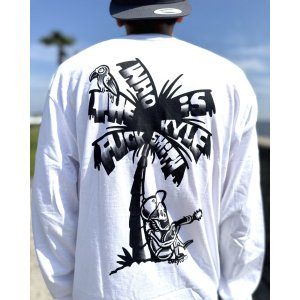 画像1: オーピーさん直買付アイテム 送料無料 限定Lサイズ2枚のみ KYLE SMITH / WTF 長袖Tシャツ ホワイト Artwork by OPIE ORTIZ