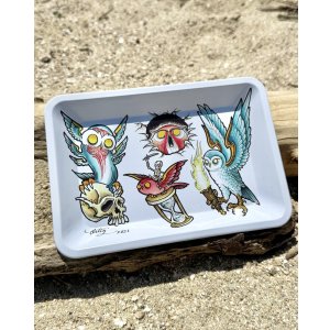 画像2: オーピーさん直買付アイテム DGWD / OWL TATTOO FLASH トレー Artwork by OPIE ORTIZ
