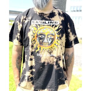 画像1: カリフォルニア買付アイテム 送料無料 SUBLIME / 40 Oz. To Freedom Sun ブリーチダイTシャツ ブラック