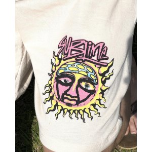 画像5: カリフォルニア買付アイテム 送料無料 Lサイズ4枚限定 SUBLIME / 40oz Sun LBC スウェットショーツ カーキ