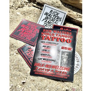 画像1: オーピーさん直買付アイテム 5セット限定 Rick Walters' World Famous Tattoo / ステッカー5枚＆ポストカードセット