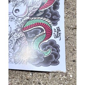 画像4: オーピーさん直買付アイテム 19枚限定 OPIE ORTIZ Original Flash Poster / Japanies Dragon & Tattoo Girl