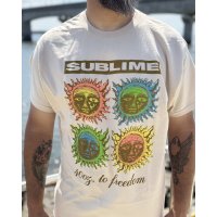 カリフォルニア買付アイテム 送料無料 SUBLIME / 40 oz. to Freedom Colorblock Tシャツ サンド
