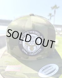 オーピーさん直買付アイテム 送料無料 ラスト1枚で終了 DGWD / OWL NIGHTER スナップバックメッシュキャップ ウッドランドカモ