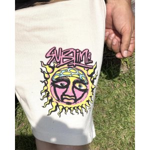 画像6: カリフォルニア買付アイテム 送料無料 Lサイズ4枚限定 SUBLIME / 40oz Sun LBC スウェットショーツ カーキ