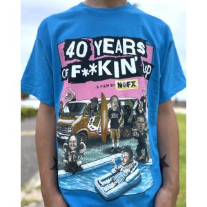画像3: ファット・マイクさん直買い付けアイテム 送料無料 NOFX / "40 Years Of Fuckin Up" Movie Poster Tシャツ ブルー