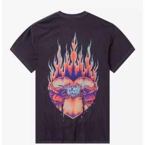 画像13: カリフォルニア買付アイテム 送料無料 L、2XLサイズのみ METALLICA / Flaming Flower Skull Tシャツ ブラック Artwork by PUSHEAD