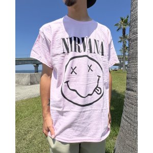 画像5: カリフォルニア買付アイテム 送料無料 NIRVANA / Smiley Face Tシャツ ライトピンク